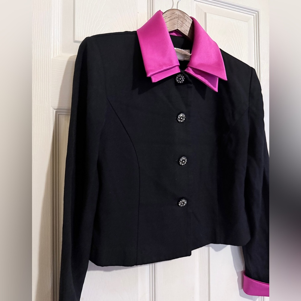 Vintage 1990’s Jessica Howard Blazer with Fuchsia Trim - Picture 2 of 8